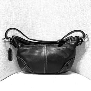 COACH Black Leather SoHo Hobo Purse Bag